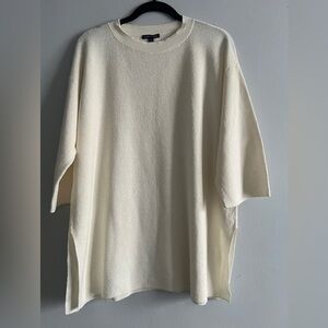 Eileen Fisher Cream Linen blend Oversized Knit Top Tunic  size S/M